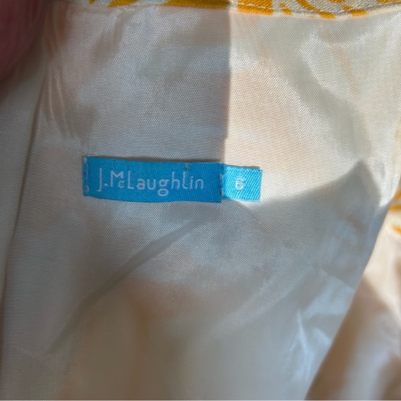 J.McLaughlin Yellow Floral Halter Linen Dress Size 6 - Picture 6 of 10